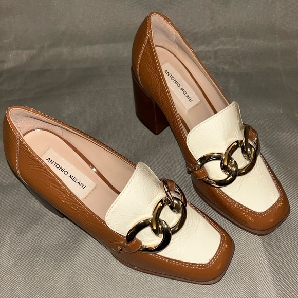 Antonio Melani Patent Leather Chunky Heel Harpez Heel Size 6.5 *LIKE NEW* - Picture 3 of 7